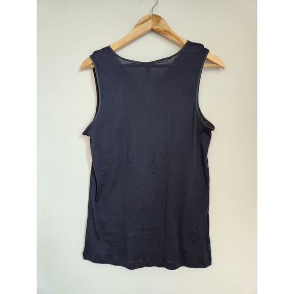 HANRO Moments Black Lace Trim Tank Top | Size XL - Picture 6 of 8